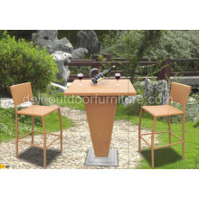 Rattan Outdoor Patio Bar Stools Set Furniture